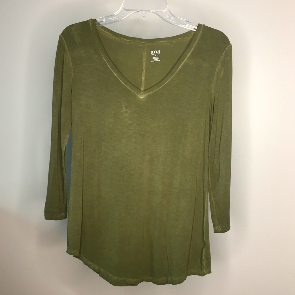 A.N.A A NEW APPROACH Green 3/4 Sleeve Tee